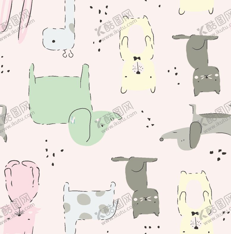 编号：98483910292046004810【酷图网】源文件下载-无缝卡通狗