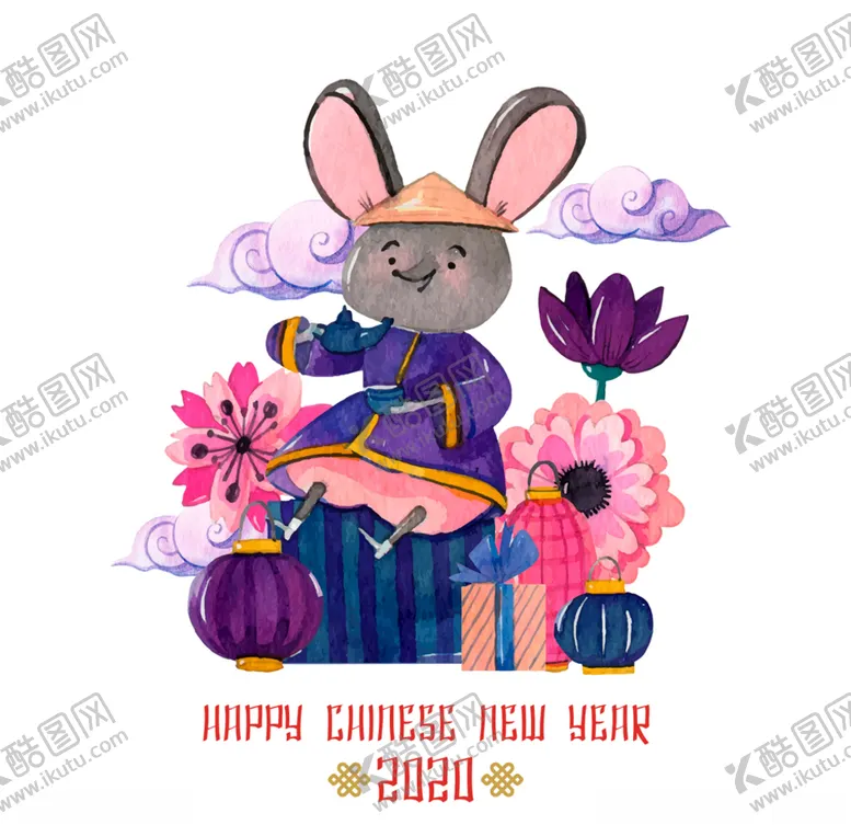 编号：80585607070528149156【酷图网】源文件下载-2020彩绘老鼠花卉