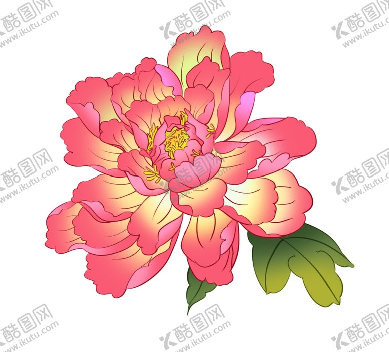 编号：48141709202336001454【酷图网】源文件下载-牡丹手绘素材