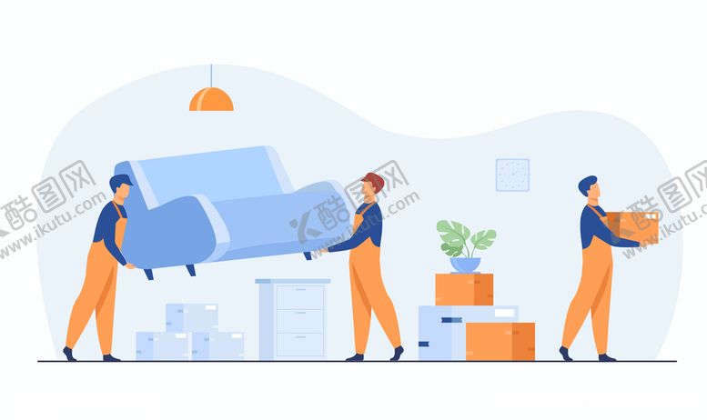编号：52337404302215044373【酷图网】源文件下载-创意扁平化搬家公司插画设计