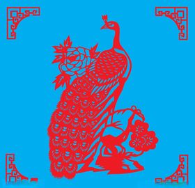 孔雀剪纸