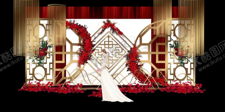 编号：85404810081612002429【酷图网】源文件下载-红白金撞色婚礼