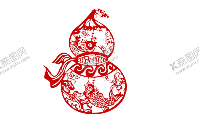 编号：97072304130447092603【酷图网】源文件下载-葫芦线稿剪纸中国风简洁