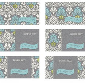 复古花卉名片设计模板