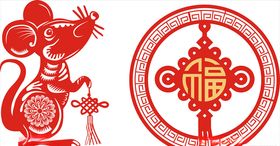 窗花福剪纸福素材