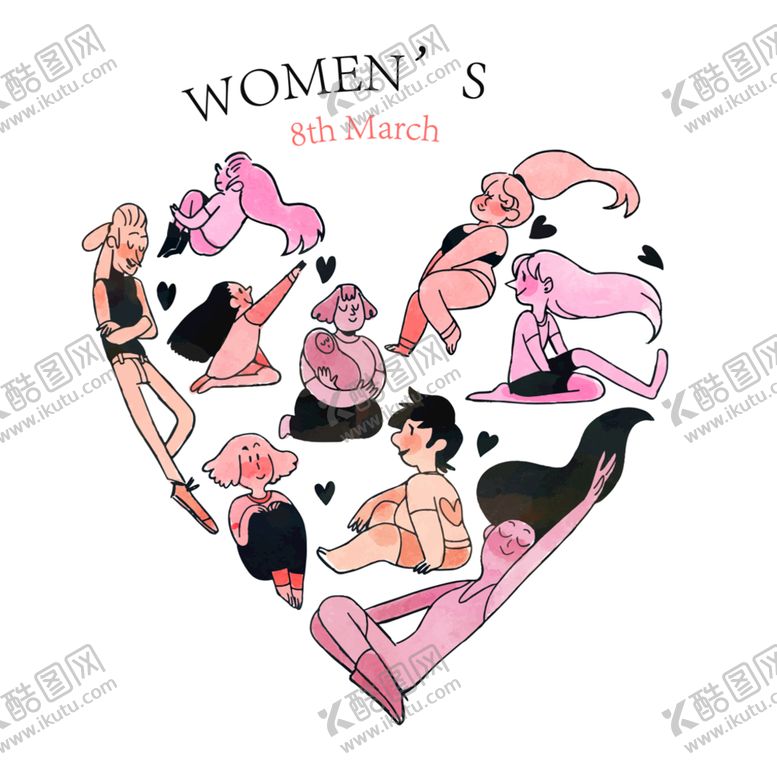 编号：84950109150439459713【酷图网】源文件下载-女生节插画