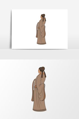 淡彩国画人物