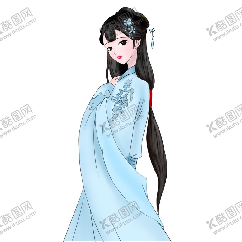 编号：38124907140939263702【酷图网】源文件下载-汉服卡通人物古风传统女孩