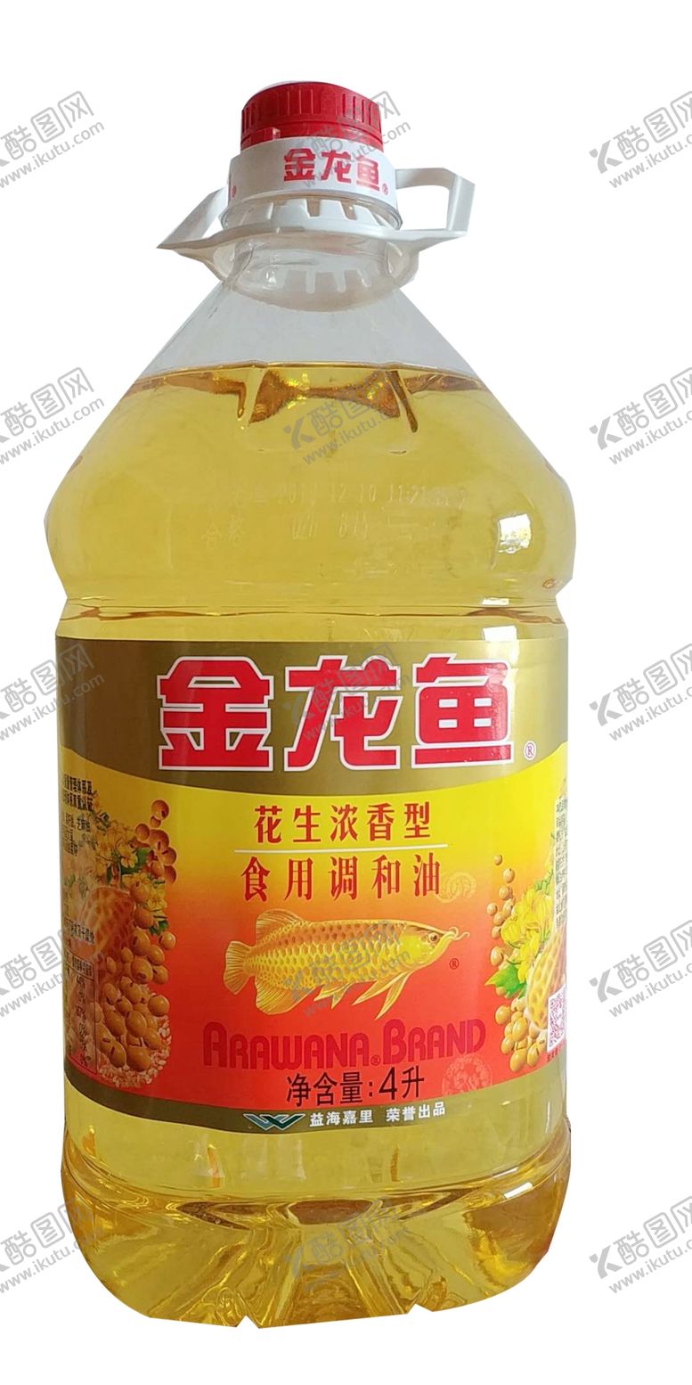 编号：67073309190712184375【酷图网】源文件下载-金龙鱼花生浓香调和油4L