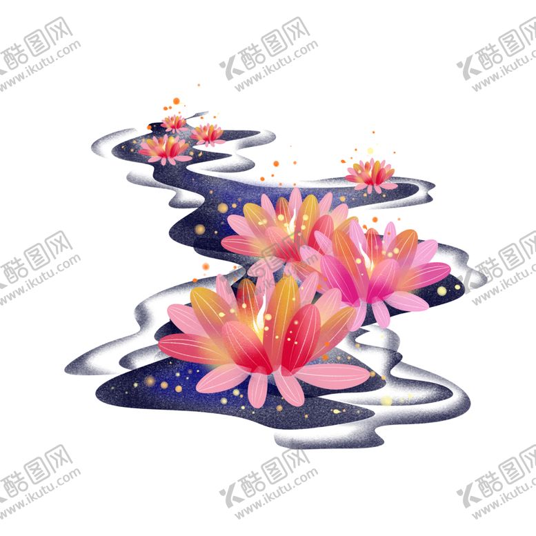 编号：12671607050519387457【酷图网】源文件下载-荷花荷叶国风合成海报素材