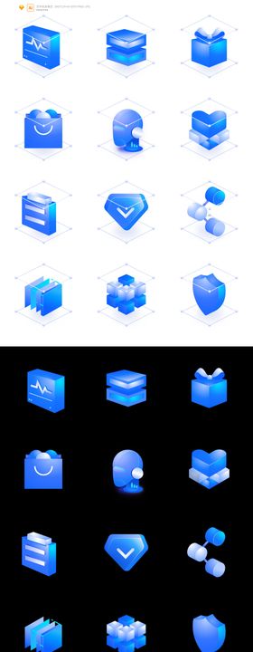 深色科技感立体图标