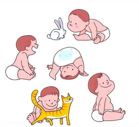可爱卡通婴儿设计矢量素材