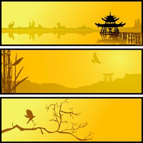 古风山水风景插画
