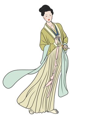 古风美女手绘白描图