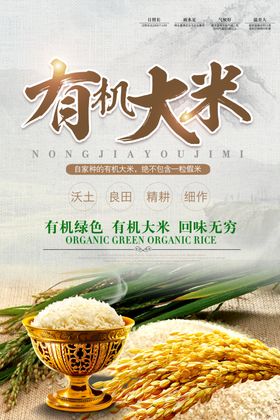 简约有机大米宣传海报