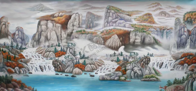 编号：64706106261053537076【酷图网】源文件下载-油画山水画背景画