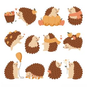 可爱刺猬插画集合