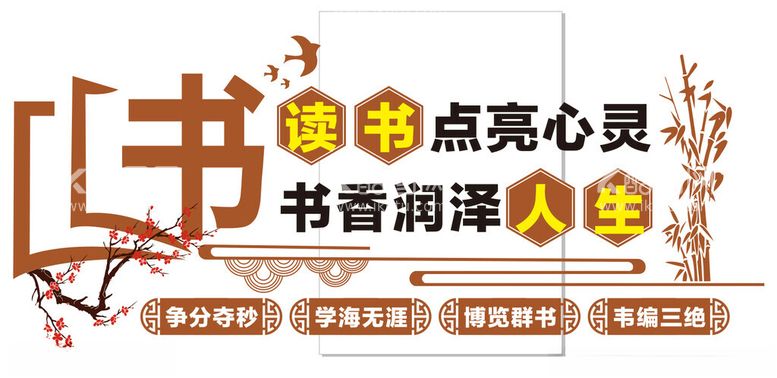 编号：59990512110212132735【酷图网】源文件下载-图书室文化墙