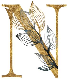 金色花纹字母