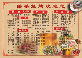 烧烤菜单
