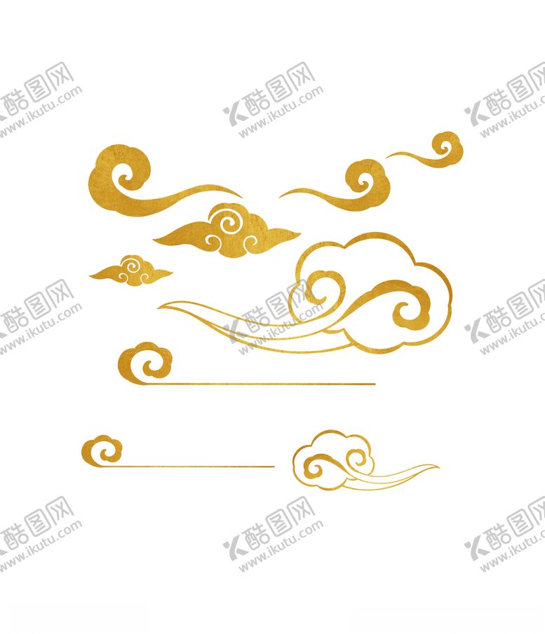 编号：71796304250935117842【酷图网】源文件下载-金色祥云素材