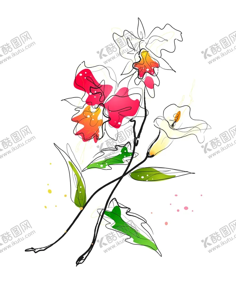 编号：69804109300520231379【酷图网】源文件下载-矢量手绘花朵 