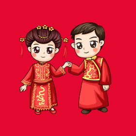 手绘情侣恋人