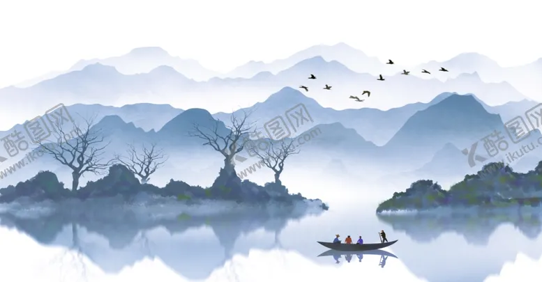 编号：24207211291808045139【酷图网】源文件下载-水墨山水画中式