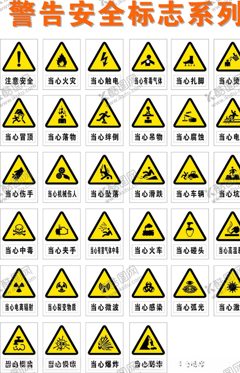 编号：26418209192041269831【酷图网】源文件下载-警告安全标志指示牌系列