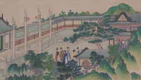 红楼梦场景精美工笔画