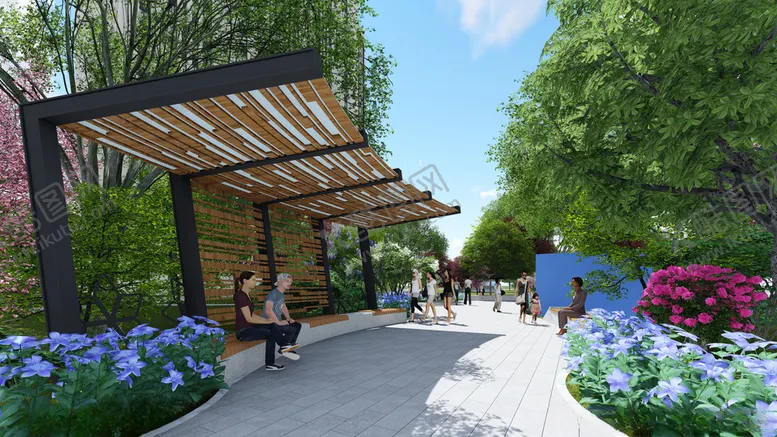 编号：25567809120210492812【酷图网】源文件下载-廊架效果图