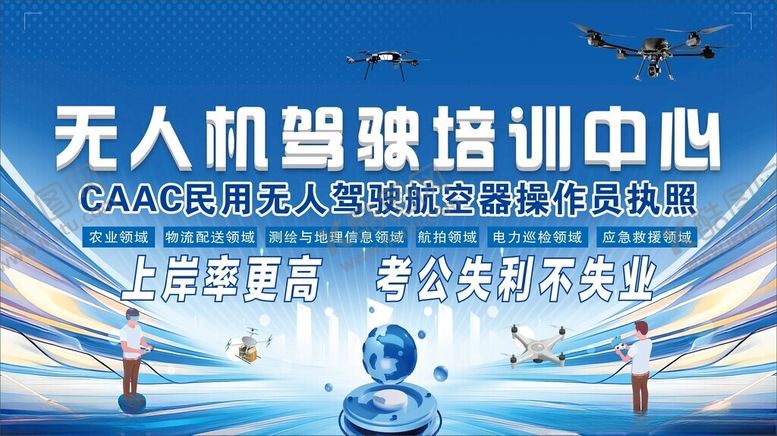 编号：96582809200559135624【酷图网】源文件下载-无人机驾驶培训中心宣传图