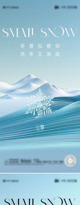 小雪大雪节气海报地花二十四