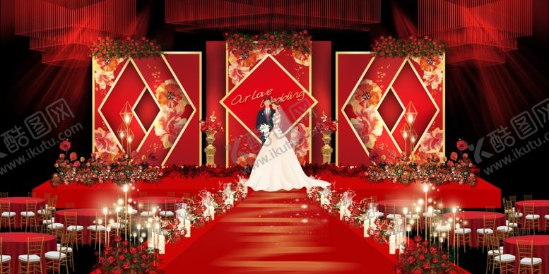 编号：90799105050114398438【酷图网】源文件下载-红金几何婚礼