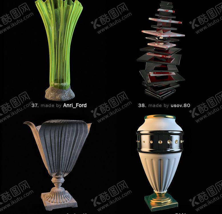 编号：16658511010927407230【酷图网】源文件下载-软装陈设模型家装工装配饰