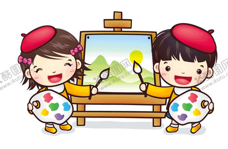 编号：25439810020950371788【酷图网】源文件下载-卡通可爱小画家免抠人物