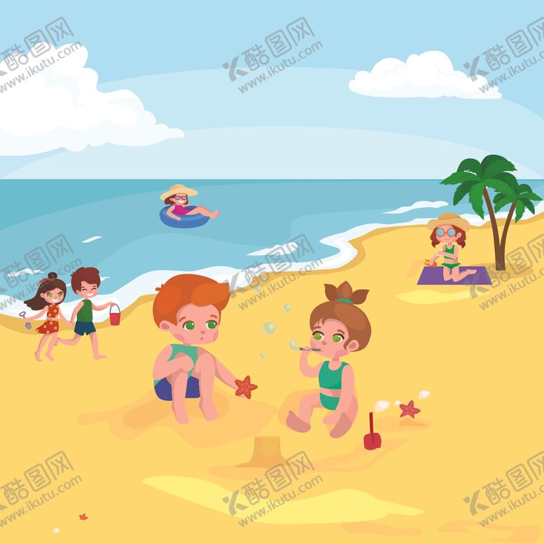 编号：85144705150545034859【酷图网】源文件下载-卡通沙滩
