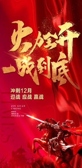 火力全开一战到底分销大会红金激励海报