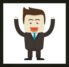 手绘商务人物办公士办公