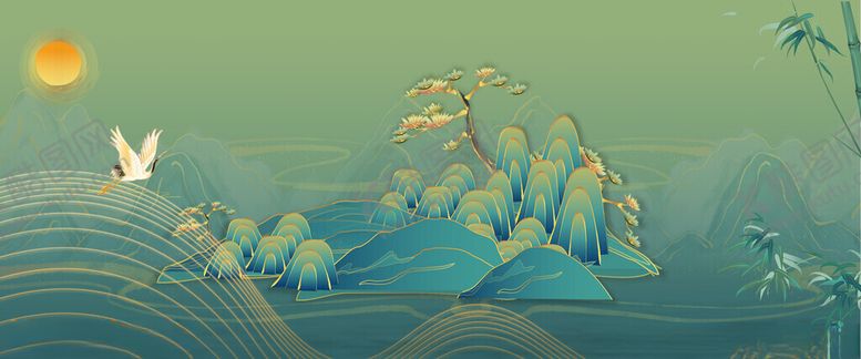 编号：37454611211512342654【酷图网】源文件下载-梦幻山水间的诗意景致