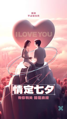 七夕海报情人节广告唯美创意