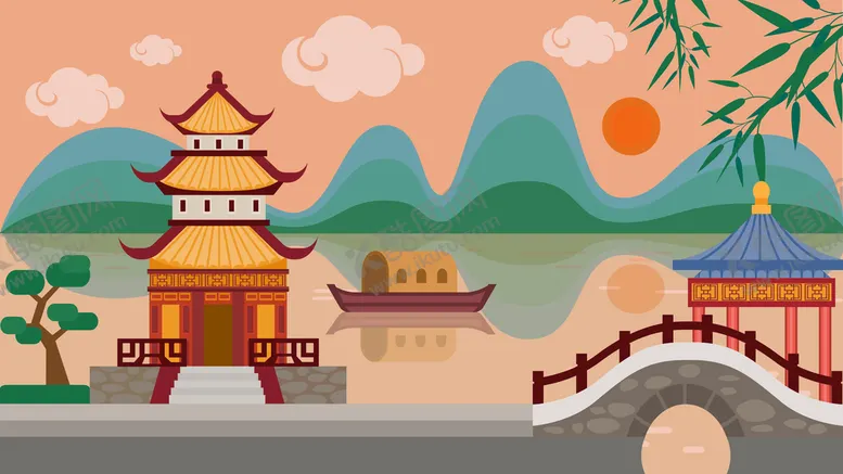 编号：32685709210008079164【酷图网】源文件下载-城市地标建筑插画手绘