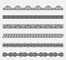 6款黑色花边设计矢量素材