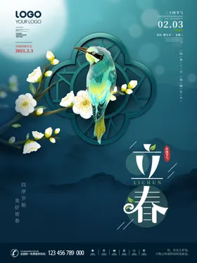 立春节气海报冬季雪地冬至大雪