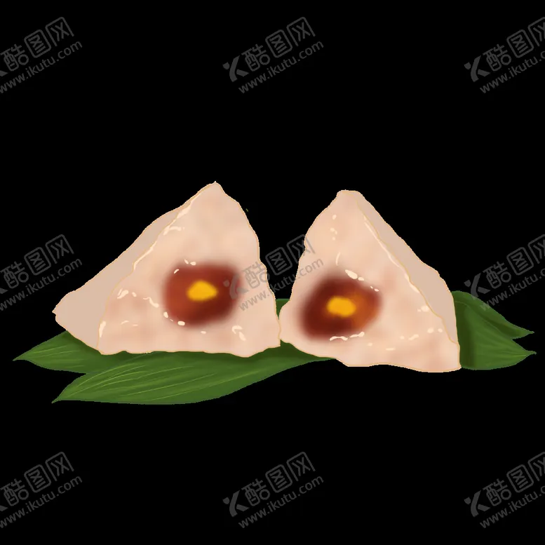 编号：58245006260059128363【酷图网】源文件下载-切开的粽子带粽叶