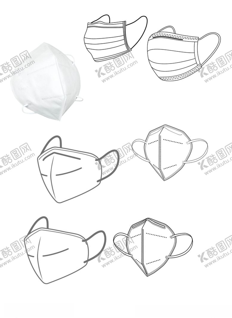 编号：14700807031834372972【酷图网】源文件下载-KN95口罩与一次性口罩