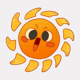 卡通太阳光手绘简笔画活泼