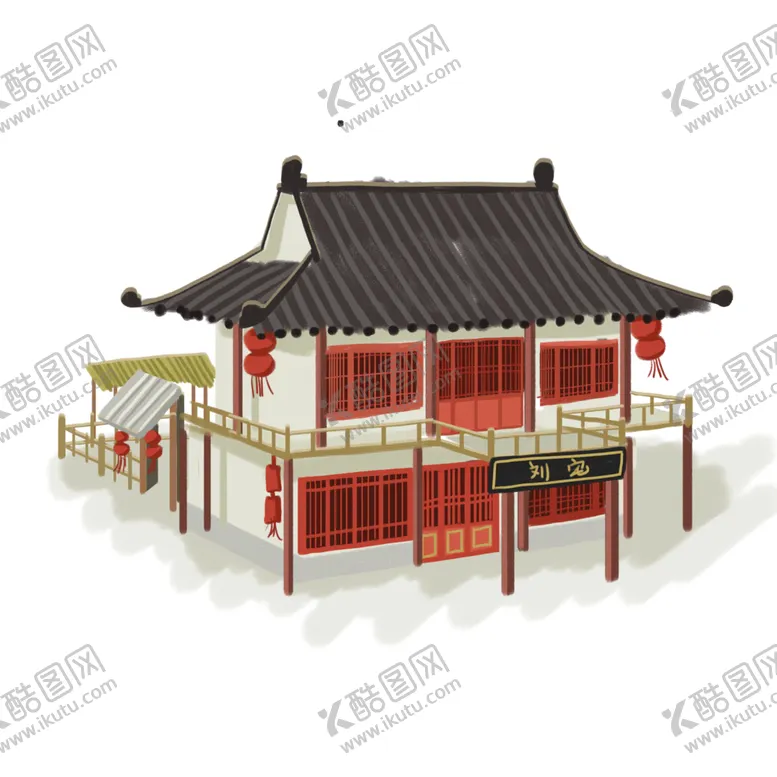 编号：55217206242346278640【酷图网】源文件下载-手绘古建筑
