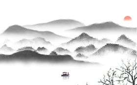 山水画水墨山水画意境山水画