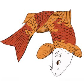 荷花鲤鱼矢量图